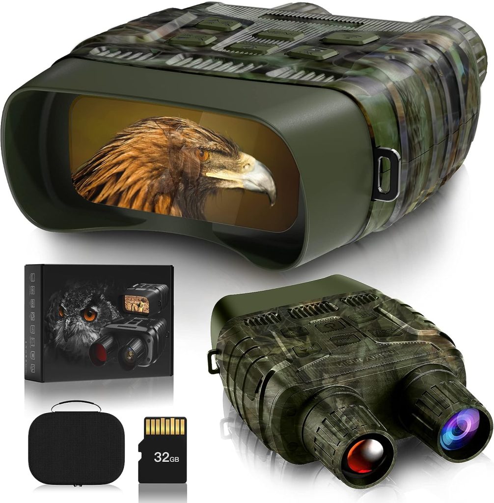 GTHUNDER Digital Night Vision Goggles Binoculars for Total Darkness—FHD 1080P Infrared Digital Night Vision, 32GB Memory Card for Photo and Video Storage—Perfect for Surveillance